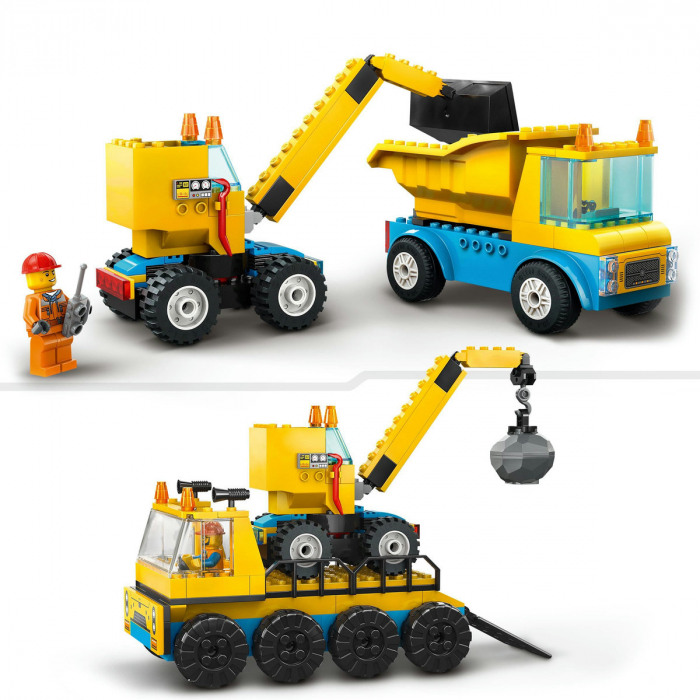 Camioane de constructie si macara cu bila pentru demolari [8]