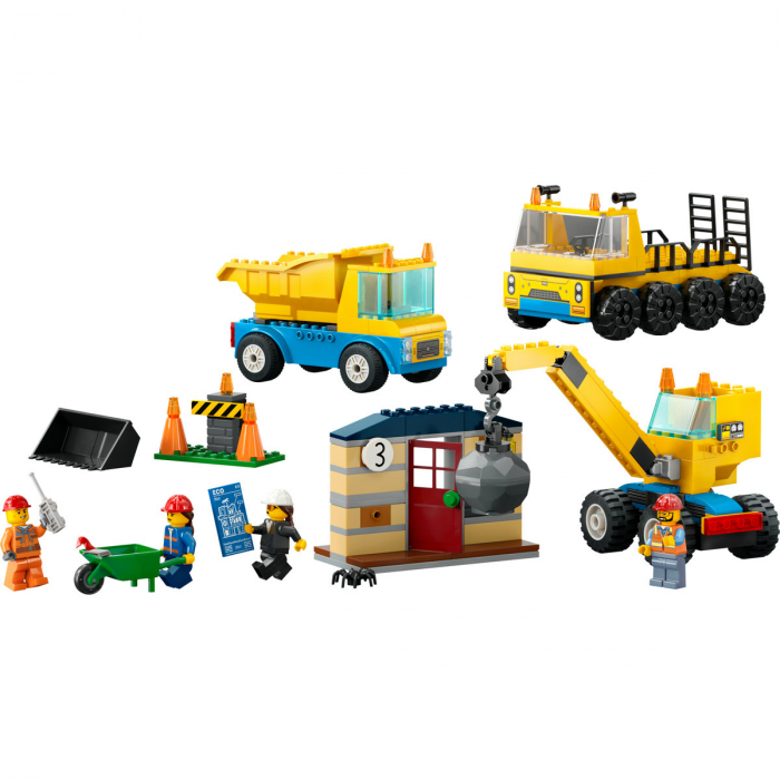 Camioane de constructie si macara cu bila pentru demolari [7]