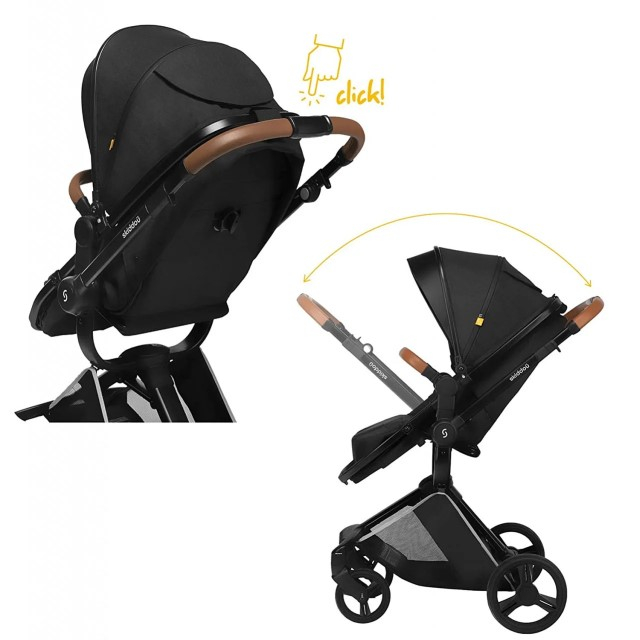 PRODUS RESIGILAT - Carucior transformabil 2 in 1 Skiddou Nasjo Normandic Dream, Negru [5]