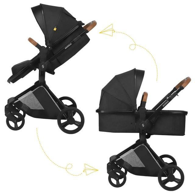 PRODUS RESIGILAT - Carucior transformabil 2 in 1 Skiddou Nasjo Normandic Dream, Negru [7]