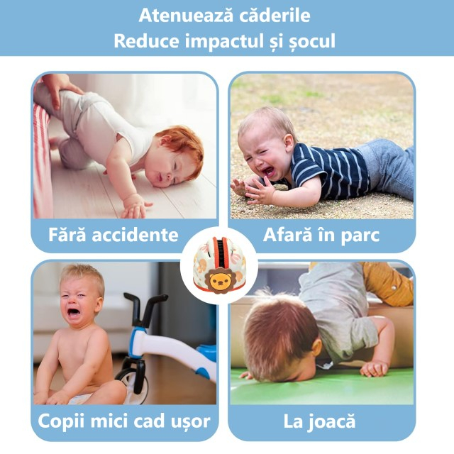 Casca antisoc protectie bebelusi si copii, reglabila, Leu, Diverse culori [4]