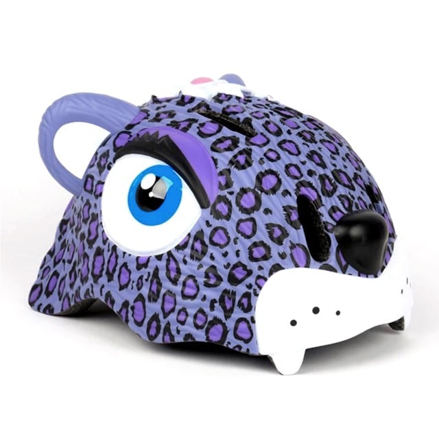 Casca protectie pentru copii, model 3D, dimensiune reglabila 49-55 cm, 2-7 ani, Leopard Mov