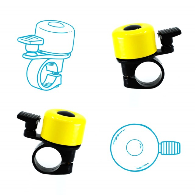 Clopotel pentru bicicleta, sonerie din aluminiu si plastic rezistent, Diverse culori [3]