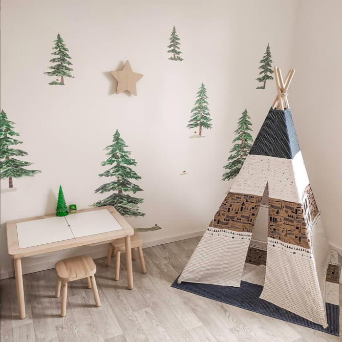 Copaci mici - Autocolante pentru perete + accesorii, 8 buc,Verde [3]