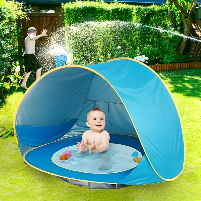 Cort de plaja, Empria, cu protectie UV pentru bebelusi si copii, cu piscina, vacanta vara, 117x79x70 cm [4]
