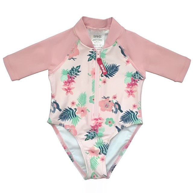 Costume de Baie Inot pentru bebelusi si copii, Protectie Soare UPF50+, Floral Pink, Marimea 2