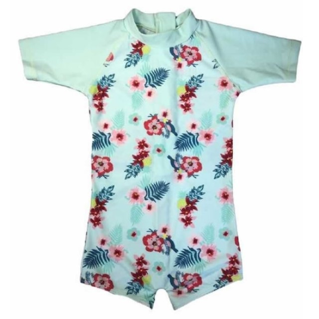 Costume de Baie / Inot pentru bebelusi si copii, Protectie Soare UPF50+, Mint Floral, Marimea 00 [4]