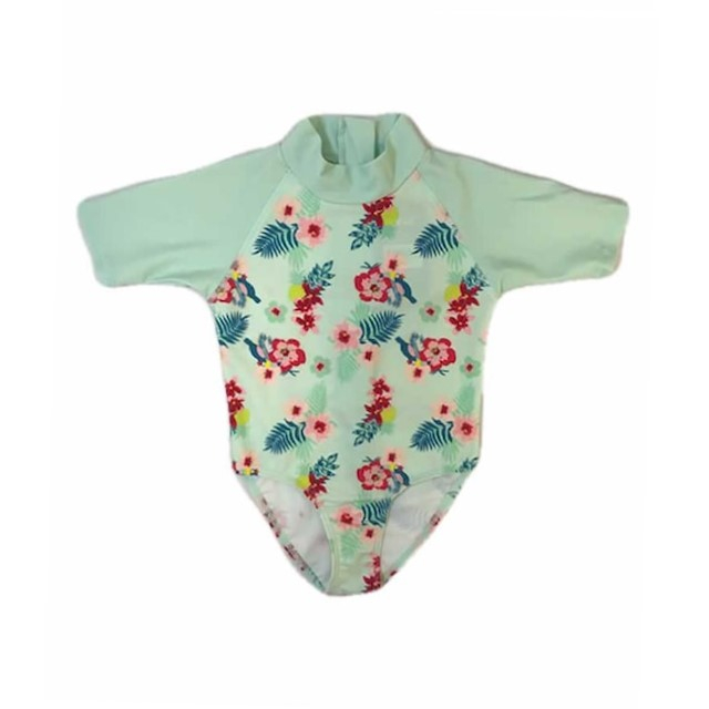 Costume de Baie / Inot pentru bebelusi si copii, Protectie Soare UPF50+, Mint Floral, Diverse marimi [8]