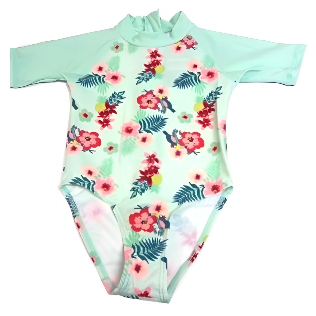 Costume de Baie / Inot pentru bebelusi si copii, Protectie Soare UPF50+, Mint Floral, Diverse marimi [2]
