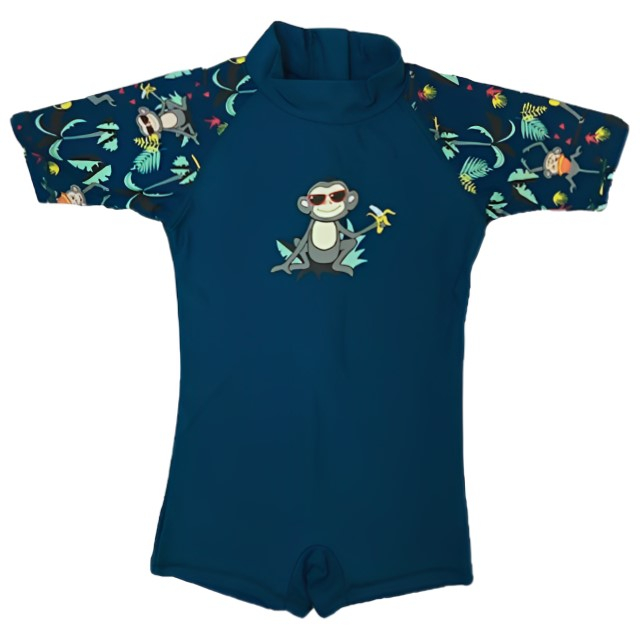 Costume de Baie / Inot pentru bebelusi si copii, Protectie Soare UPF50+, Navy Jungle, Diverse marimi [2]