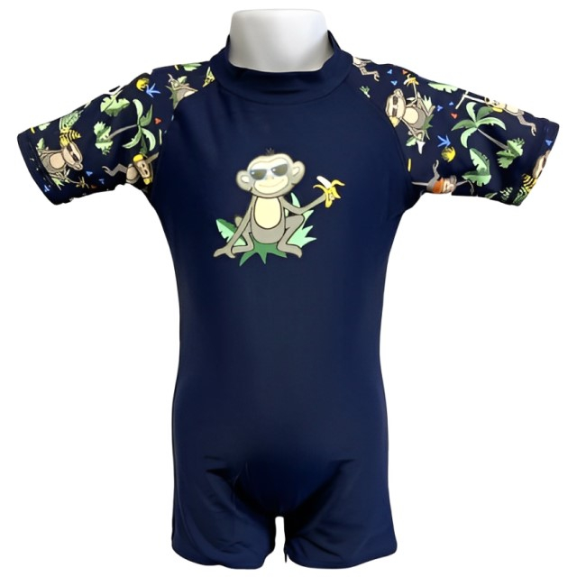 Costume de Baie   Inot pentru bebelusi si copii, Protectie Soare UPF50+, Navy Jungle, Marimea 000