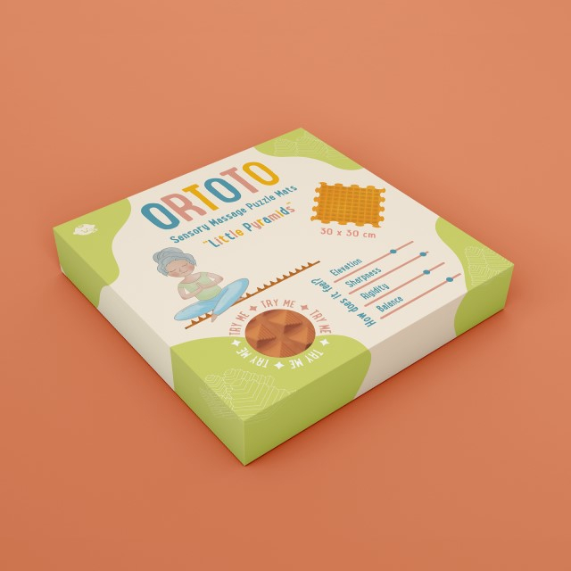 Covoras ortopedic pentru masaj, 1 piesa, model Little Pyramids,Rosu [3]
