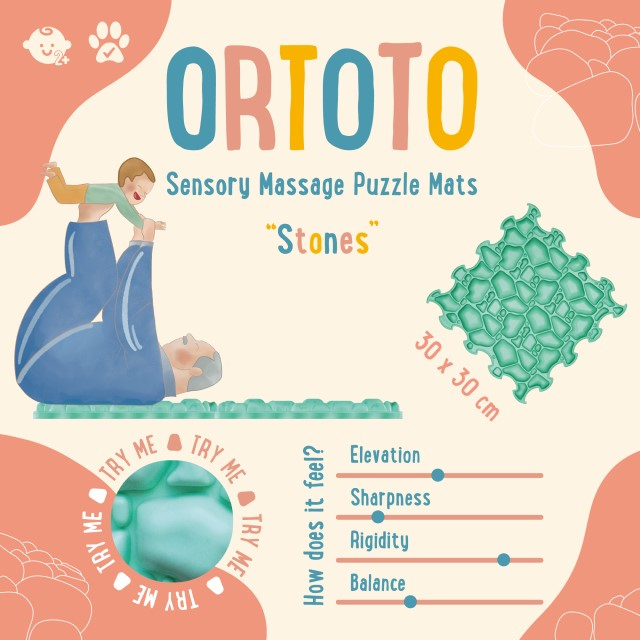 Covoras ortopedic pentru masaj, 1 piesa, model Stones, Diverse culori [5]