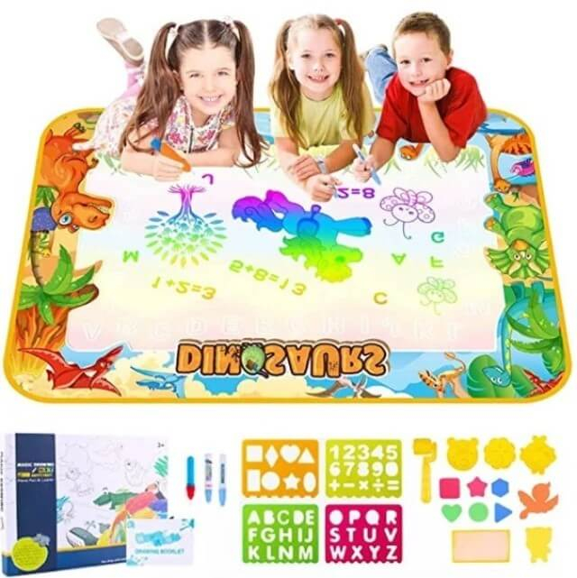 Covorasul Magic Drool Dino- 100x70cm - Jucarie educativa de colorat cu apa Drool