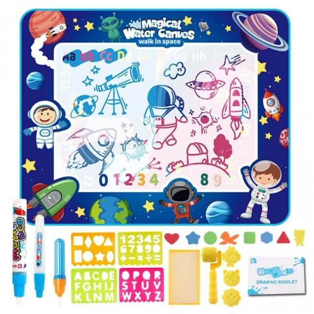 Covorasul Magic Drool Space - 100x80cm - Jucarie educativa de colorat cu apa Drool