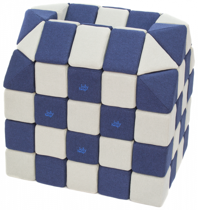 Cuburi CREATIVE Magnetice, JollyHeap, 100 cuburi, Alb Fildes-Albastru