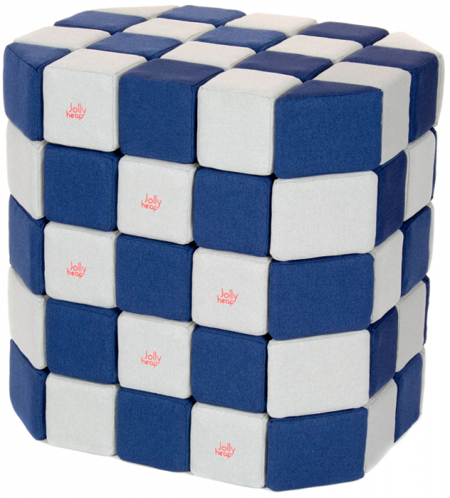 Cuburi Magnetice Basic de joaca, JollyHeap, 100 cuburi, Alb Fildes-Albastru