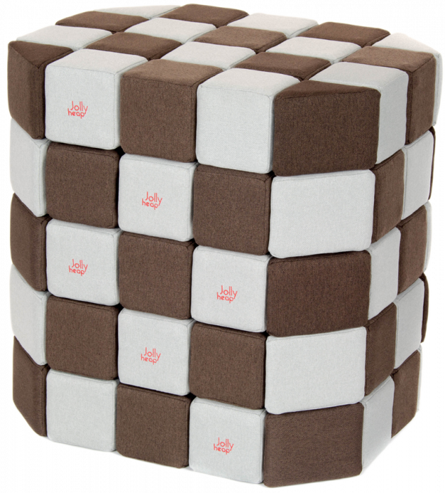 Cuburi Magnetice Basic de joaca, JollyHeap, 100 cuburi, Alb Fildes-Maro