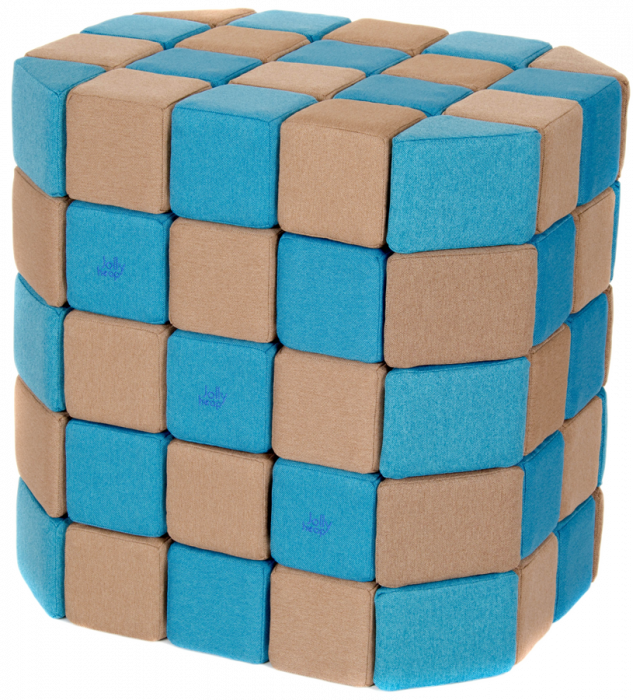 Cuburi Magnetice Basic de joaca, JollyHeap, 100 cuburi, Bej-Bleu