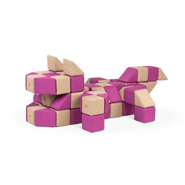 Cuburi Magnetice de joaca, JollyHeap BASIC, 100 cuburi - 2 forme, Diverse culori [10]