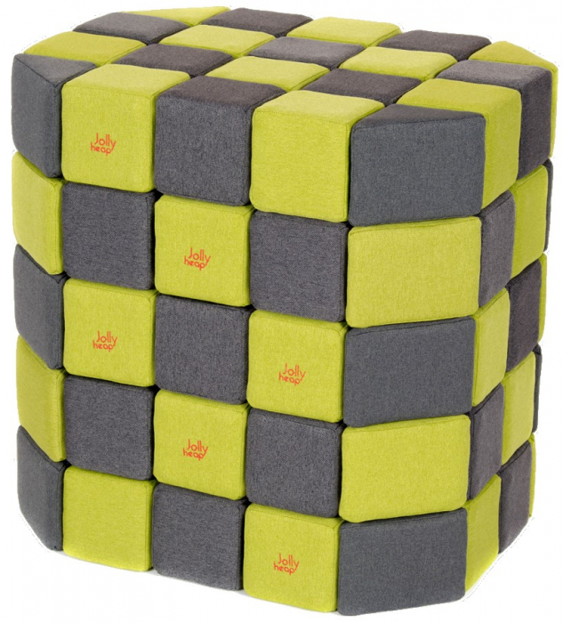 Cuburi Magnetice BASIC de joaca, JollyHeap, 100 cuburi, Diverse culori