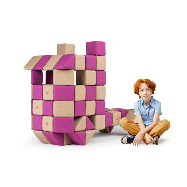 Cuburi Magnetice de joaca, JollyHeap BASIC, 100 cuburi - 2 forme, Diverse culori [5]