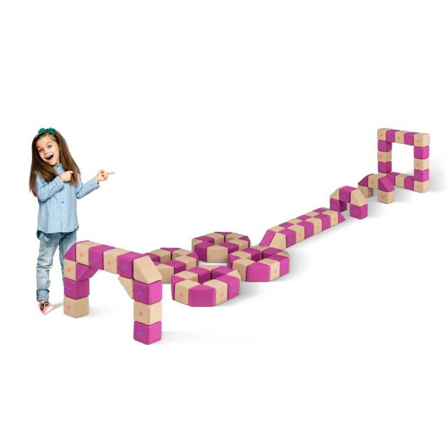 Cuburi Magnetice de joaca, JollyHeap BASIC, 100 cuburi - 2 forme, Diverse culori [7]