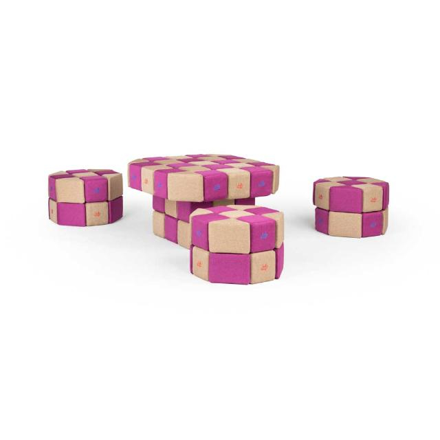 Cuburi Magnetice de joaca, JollyHeap BASIC, 100 cuburi - 2 forme, Diverse culori [8]