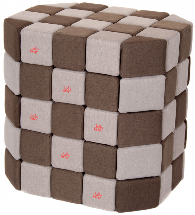 Cuburi Magnetice Basic de joaca, JollyHeap, 100 cuburi, Gri-Maro