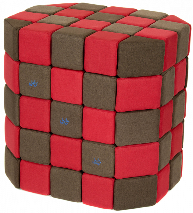 Cuburi Magnetice Basic de joaca, JollyHeap, 100 cuburi, Verde-Maro