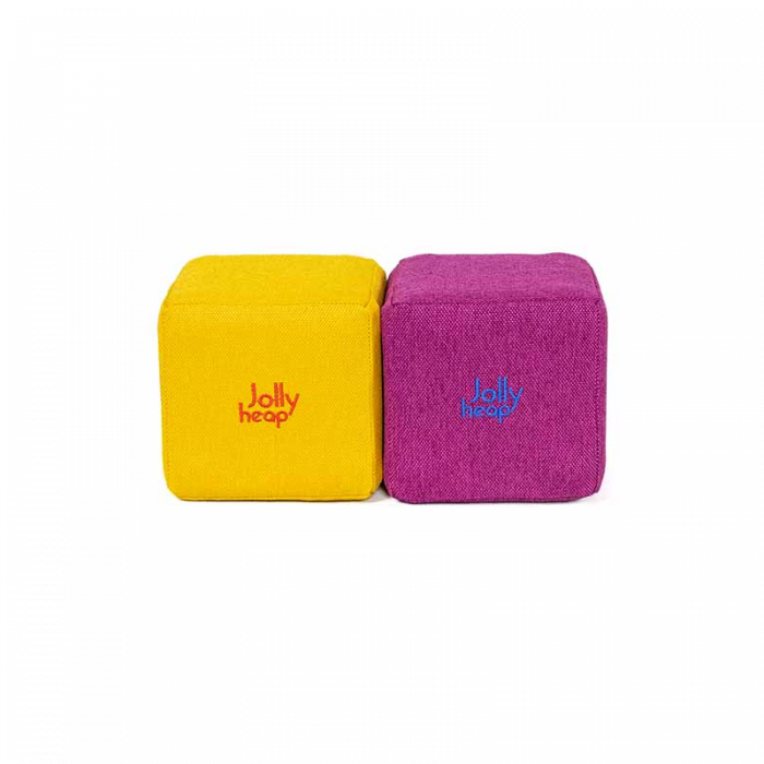 Cuburi Magnetice de constructie, JollyHeap Mini, 24 cuburi, Galben-Roz