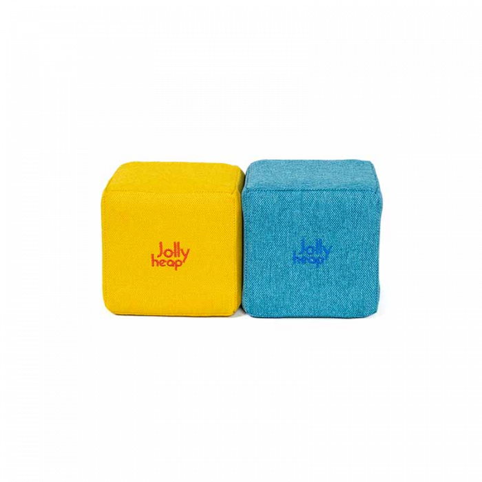 Cuburi Magnetice de constructie, JollyHeap Mini, 24 cuburi, Galben-Bleu