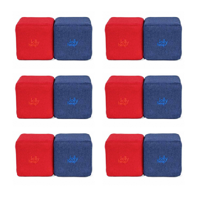 Cuburi Magnetice de constructie, JollyHeap Mini, 24 cuburi, Rosu-Albastru