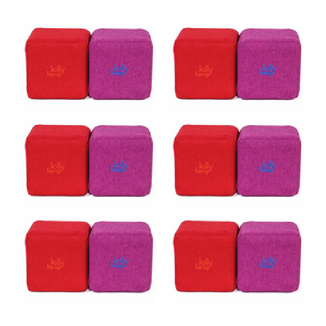 Cuburi Magnetice de constructie, JollyHeap Mini, 24 cuburi, Rosu-Roz
