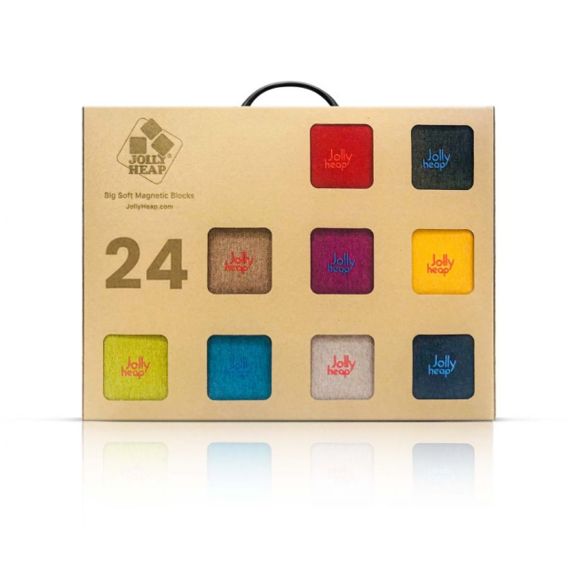 Cuburi Magnetice de constructie, JollyHeap MINI, 24 cuburi, Diverse culori [4]