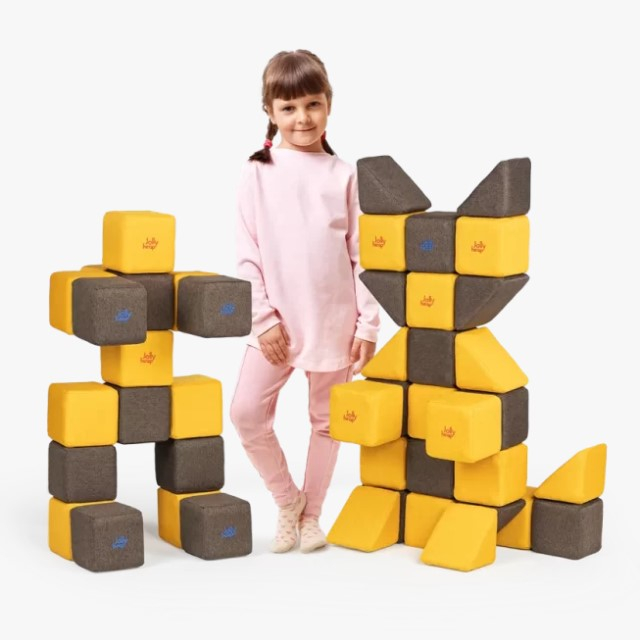 Cuburi Magnetice, JollyHeap MEDIUM, 50 cuburi,  Diverse culori [5]