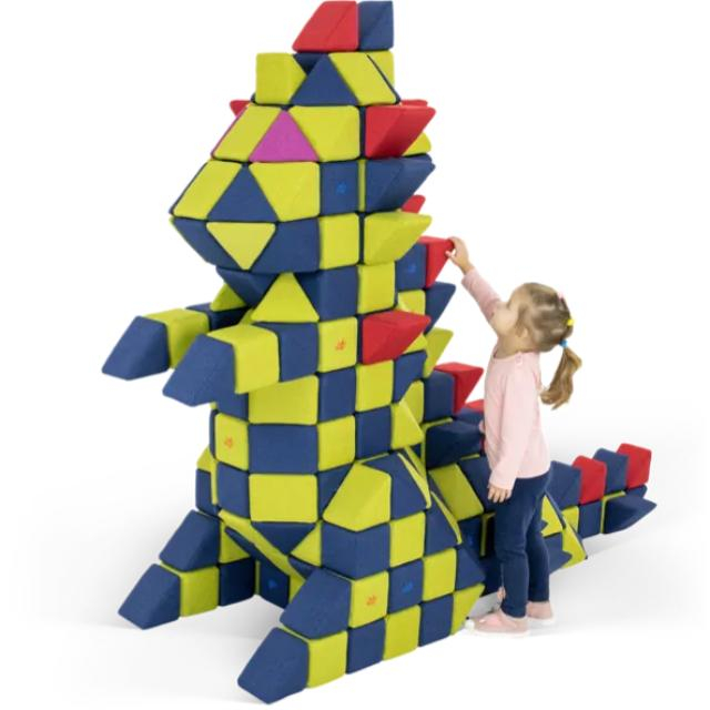 Cuburi Magnetice pentru construit, JollyHeap FUN, 300 cuburi - 4 forme, Diverse Culori