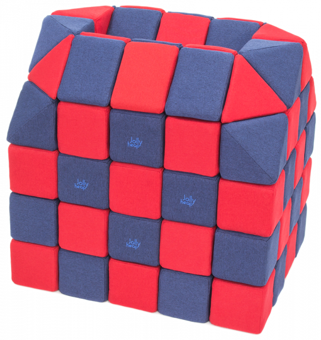 Cuburi Magnetice pentru construit, JollyHeap FUN, 300 cuburi - 4 forme, Diverse Culori