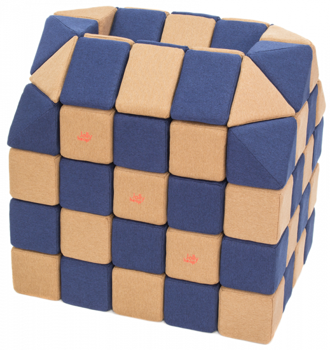 Cuburi Magnetice pentru construit, JollyHeap PARTY, 500 cuburi - 4 forme, Diverse Culori