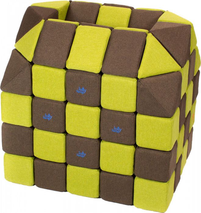 Cuburi Magnetice pentru construit, JollyHeap PARTY, 500 cuburi - 4 forme, Diverse Culori