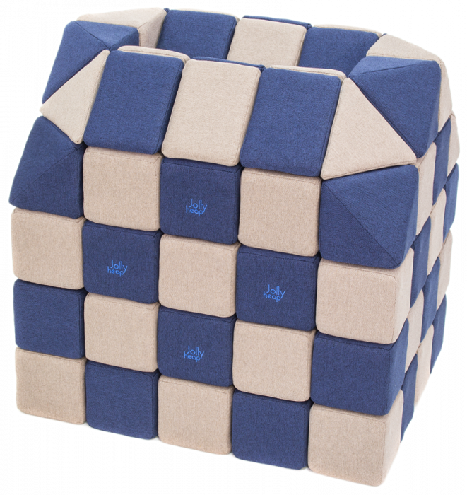 Cuburi Magnetice pentru construit, JollyHeap PARTY, 500 cuburi - 4 forme, Diverse Culori
