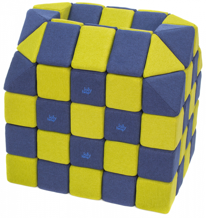 Cuburi Magnetice pentru construit, JollyHeap PARTY, 500 cuburi - 4 forme, Diverse Culori
