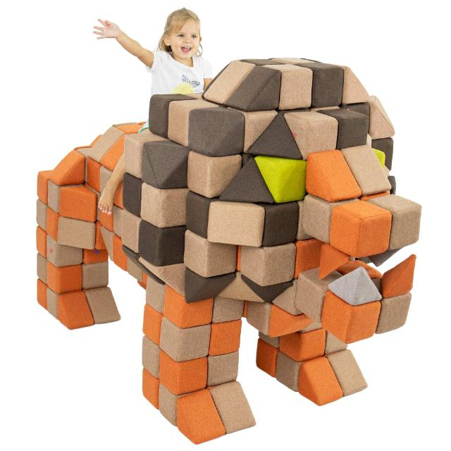 Cuburi Magnetice pentru construit, JollyHeap PARTY, 500 cuburi - 4 forme, Diverse Culori [10]