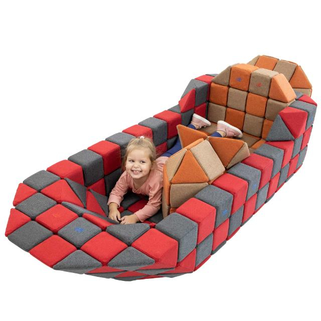 Cuburi Magnetice pentru construit, JollyHeap PARTY, 500 cuburi - 4 forme, Diverse Culori [12]
