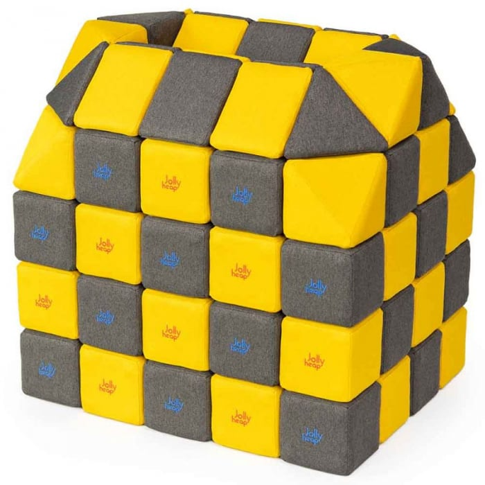 Cuburi Magnetice pentru construit, JollyHeap FUN, 300 cuburi - 4 forme, Diverse Culori