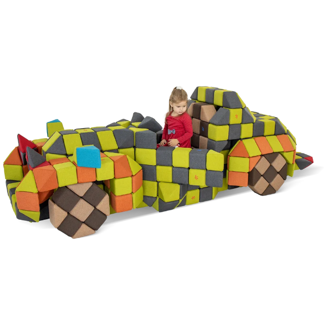 Cuburi Magnetice pentru construit, JollyHeap PARTY, 500 cuburi - 4 forme, Diverse Culori [5]