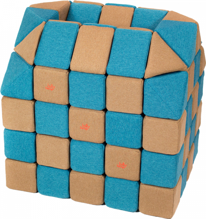 Cuburi Magnetice pentru construit, JollyHeap PARTY, 500 cuburi - 4 forme, Diverse Culori
