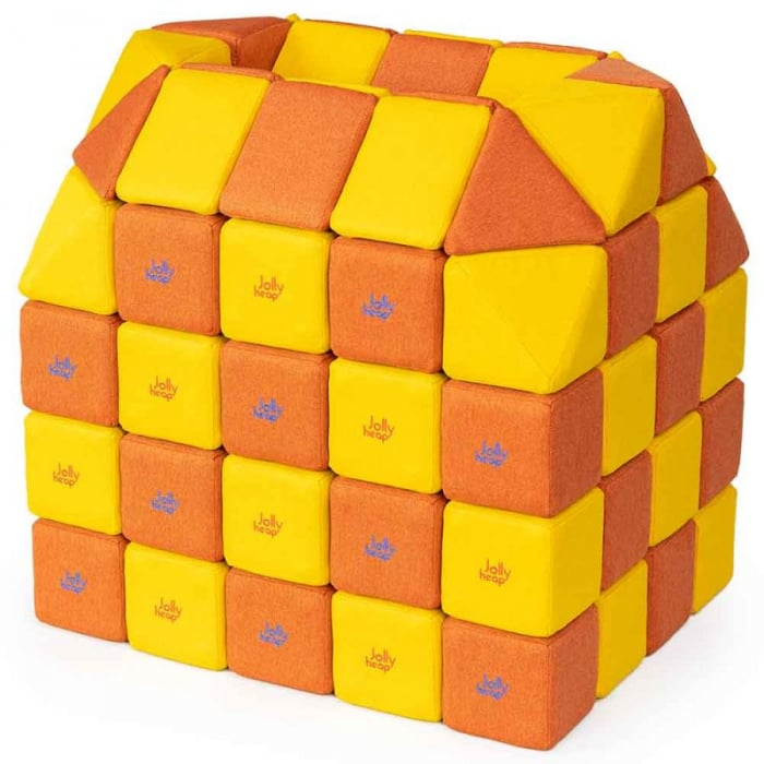 Cuburi Magnetice pentru construit, JollyHeap FUN, 300 cuburi - 4 forme, Diverse Culori