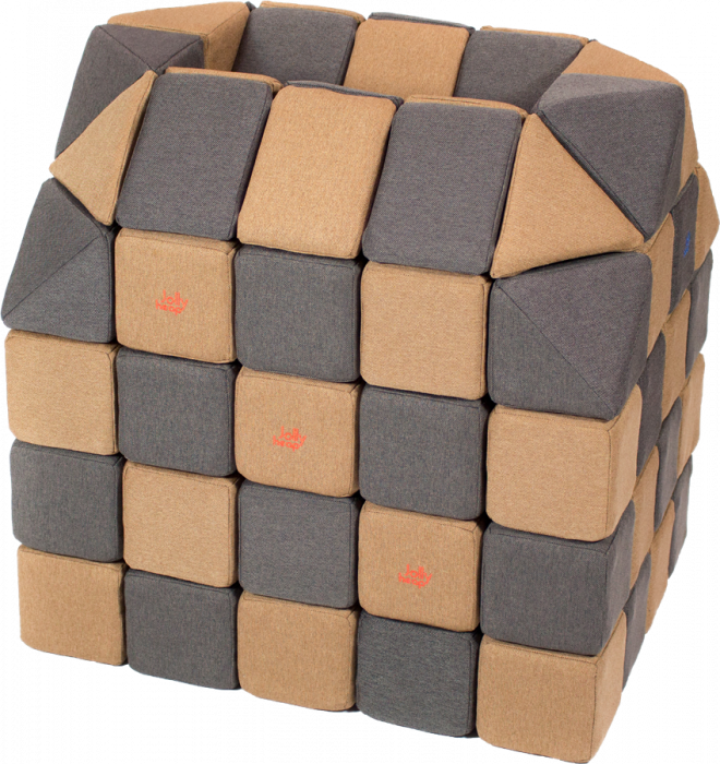 Cuburi Magnetice pentru construit, JollyHeap PARTY, 500 cuburi - 4 forme, Diverse Culori