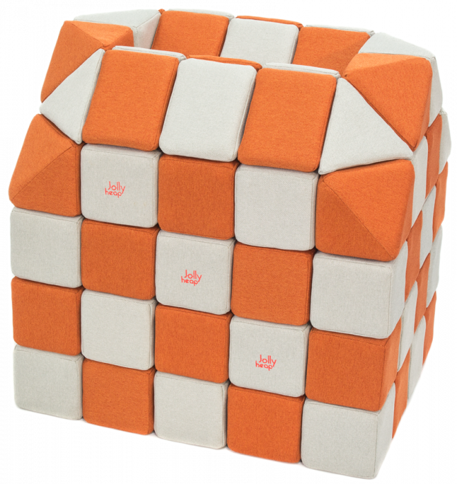 Cuburi Magnetice pentru construit, JollyHeap FUN, 300 cuburi - 4 forme, Diverse Culori